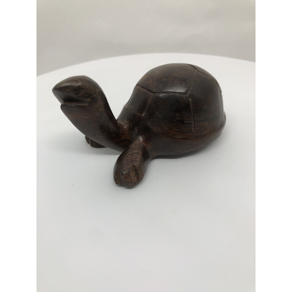 Exotic Hand Carved Wood Rosewood‎ /Ironwood Turtle Tortoise Statue Sculpture Art